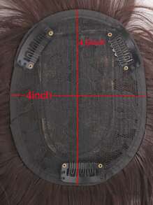 Short Curly Synthetic Hair Topper - Dark Brown - View 6