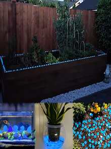 100pcs Glow In The Dark Decorative Pebble - Blue - View 11