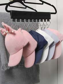 Armario de casa Colgador organizador de gorras de béisbol, clip para colgar sombreros, colgador organizador de gorras - Negro - Ver 6