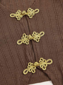 SHEIN ICON Asymmetrical Hem Cold Shoulder Tee - Mocha Brown - View 3