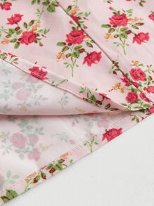 SHEIN MOD 印花露肩上衣和腰帶半身裙