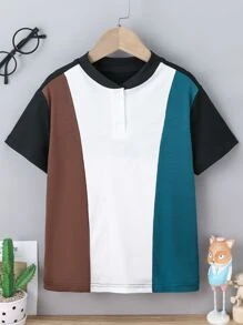 Chicos Camisa polo de color combinado de hombros caídos - Multicolor - Ver 1