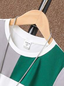 SHEIN Boys Colourblock Tee & Joggers - Multicolor - View 3