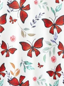 SHEIN Vestido De Cami Para Niña Con Estampado De Mariposas - Blanco - Ver 5