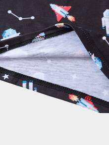 Boys Galaxy Print Tee & Joggers PJ Set - Black - View 4