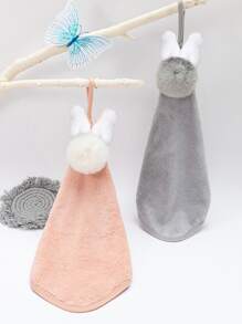 1pc Pom Pom Decor Random Hand Towel - Multicolor - View 1