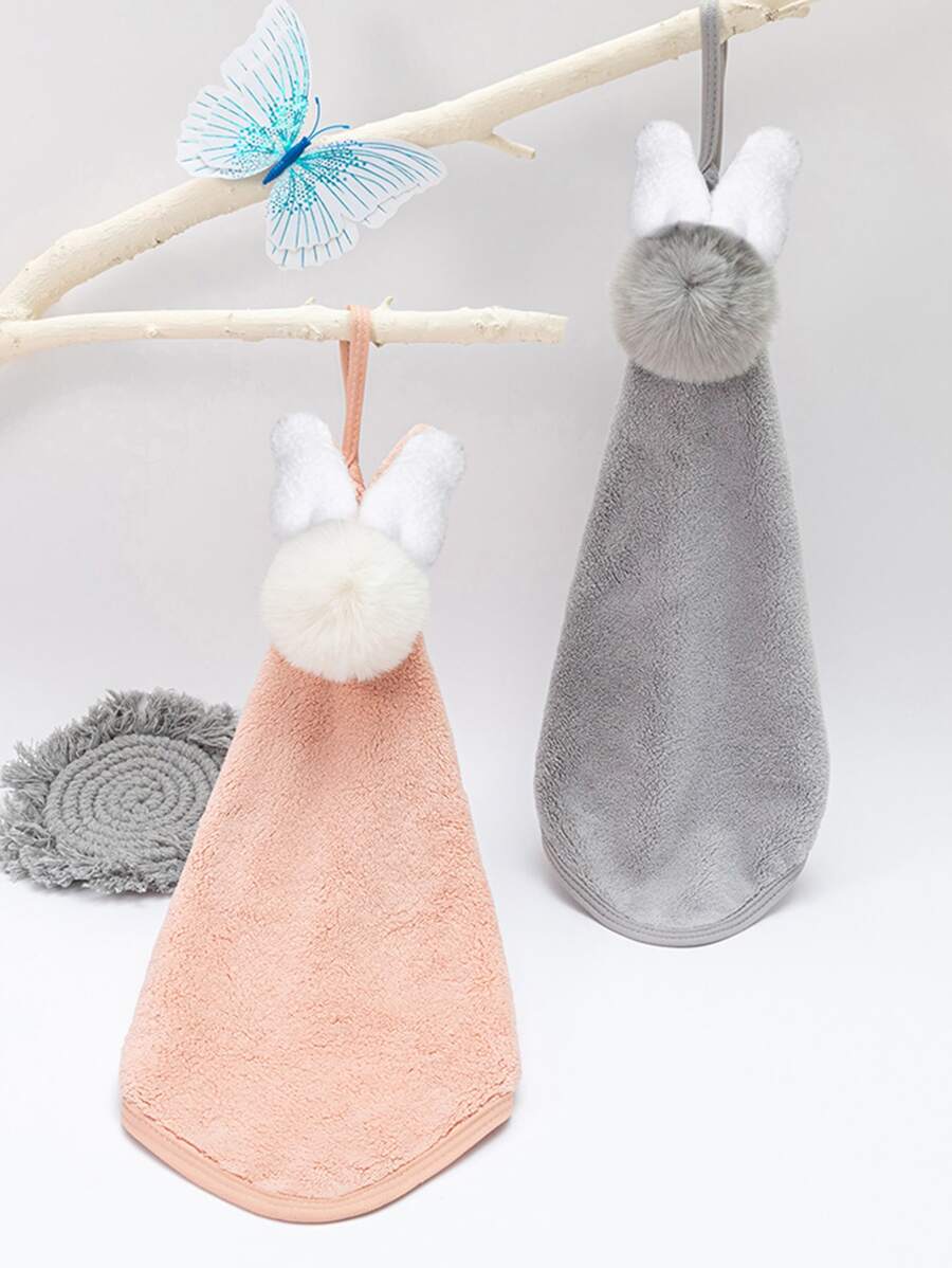 1pc Pom Pom Decor Random Hand Towel - Multicolor - View 1