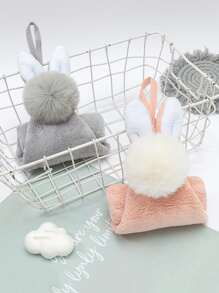 1pc Pom Pom Decor Random Hand Towel - Multicolor - View 6