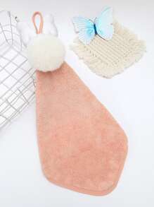 1pc Pom Pom Decor Random Hand Towel - Multicolor - View 8