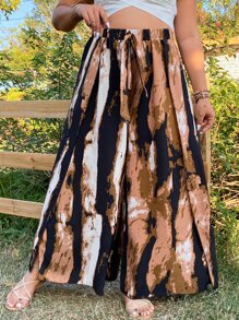 SHEIN Holidaya Pantalones de pierna ancha de tie dye - Multicolor - Ver 6