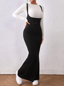 SHEIN Essnce Overall Kleid mit Rippenstrick Meerjungfrau Saum, ohne T-Shirt
