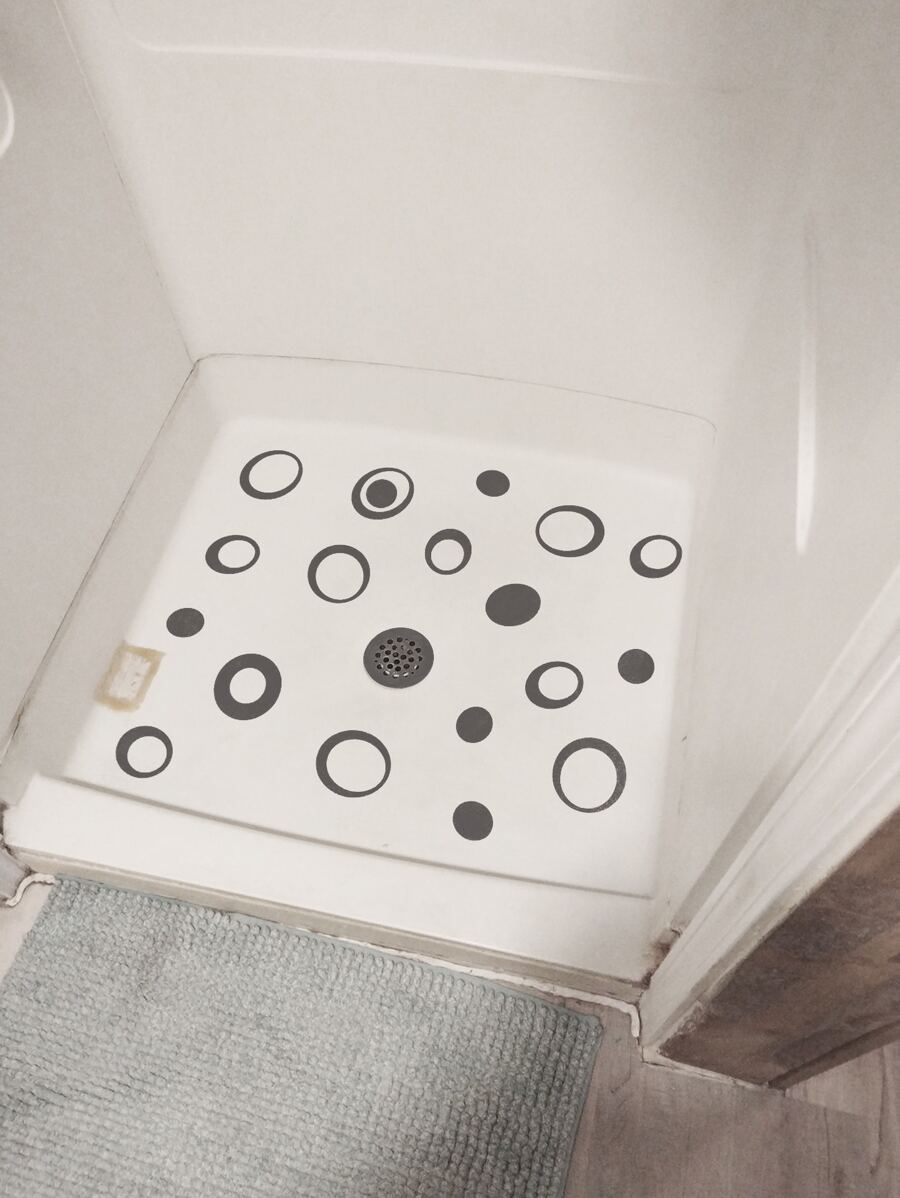 30入組幾何樣式防滑淋浴間墊 - 深灰色 - 查看 1