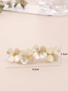 1 chiếc kẹp tóc hình hoa lấy cảm hứng từ đá mắt mèo, trang trí ngọc trai giả thanh lịch, thích hợp cho ngày Valentine, phụ kiện tóc, phụ kiện đội đầu, kẹp cài tóc, trang phục đi nghỉ mát cho nữ. - Nhiều màu - Xem 4