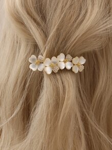 1 chiếc kẹp tóc hình hoa lấy cảm hứng từ đá mắt mèo, trang trí ngọc trai giả thanh lịch, thích hợp cho ngày Valentine, phụ kiện tóc, phụ kiện đội đầu, kẹp cài tóc, trang phục đi nghỉ mát cho nữ. - Nhiều màu - Xem 7