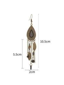 1pair Vintage Style Tassel Earrings - Multicolor - View 3
