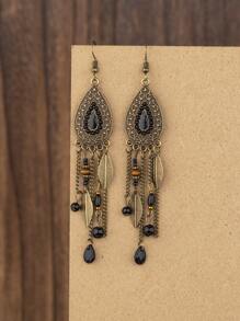 1pair Vintage Style Tassel Earrings - Multicolor - View 5