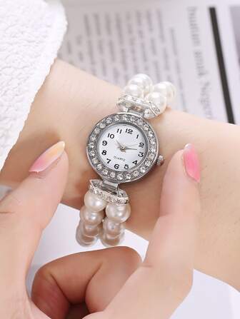 Rhinestone Decor Quartz Watch