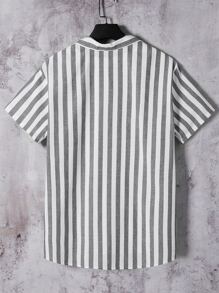 Manfinity Men Striped Print Shirt Without Tee - Multicolor - View 2