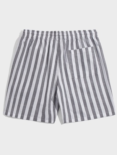 Guys Striped Print Drawstring Waist Shorts