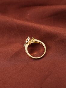 Cubic Zirconia Spider Decor Ring - Yellow Gold - View 3