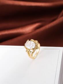 Anillo zirconia cúbica - Amarillo Oro - Ver 1