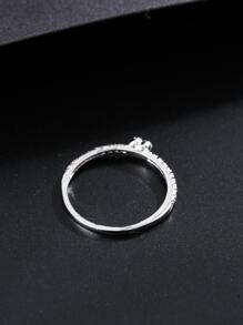 1pc Women's Engagement Cubic Zirconia Heart Shaped Ring, Suitable For Daily Wear