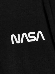 EASEVO Hombres Camiseta con estampado de letra - Negro - Ver 4