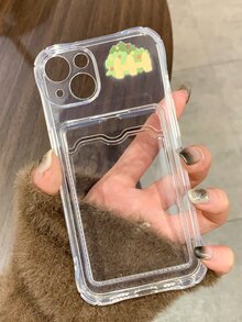 Fence & Floral Print Clear Phone Case - Multicolor - View 2