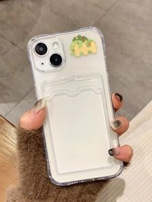 Fence & Floral Print Clear Phone Case - Multicolor - View 4