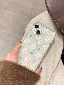Floral Print Clear Phone Case With Card Slot - Multicolor - View 4