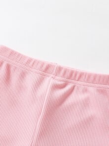 Niñas 4 piezas Shorts biker tejido de canalé - Multicolor - Ver 4