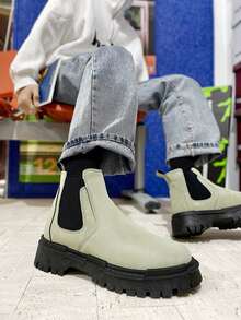 Hombres Botas chelsea de dos tonos - Verde - Ver 5
