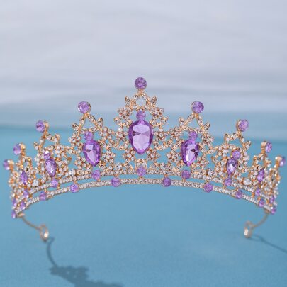 라인스톤 왕관 디자인 웨딩 헤어밴드 로얄 티아라 할로윈