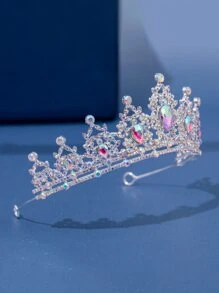 Rhinestone Decor Bridal Headband Royal - Silver - View 4