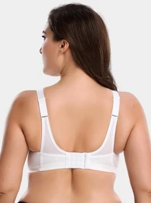 Wingslove Plus Size Women High Impact Full Coverage Sports Bra - White - View 2