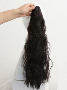 Long Curly Ponytail Synthetic Hair Extension - Black - View 6