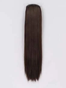Long Straight Ponytail Synthetic Hair Extension - Chocolate Brown - View 6