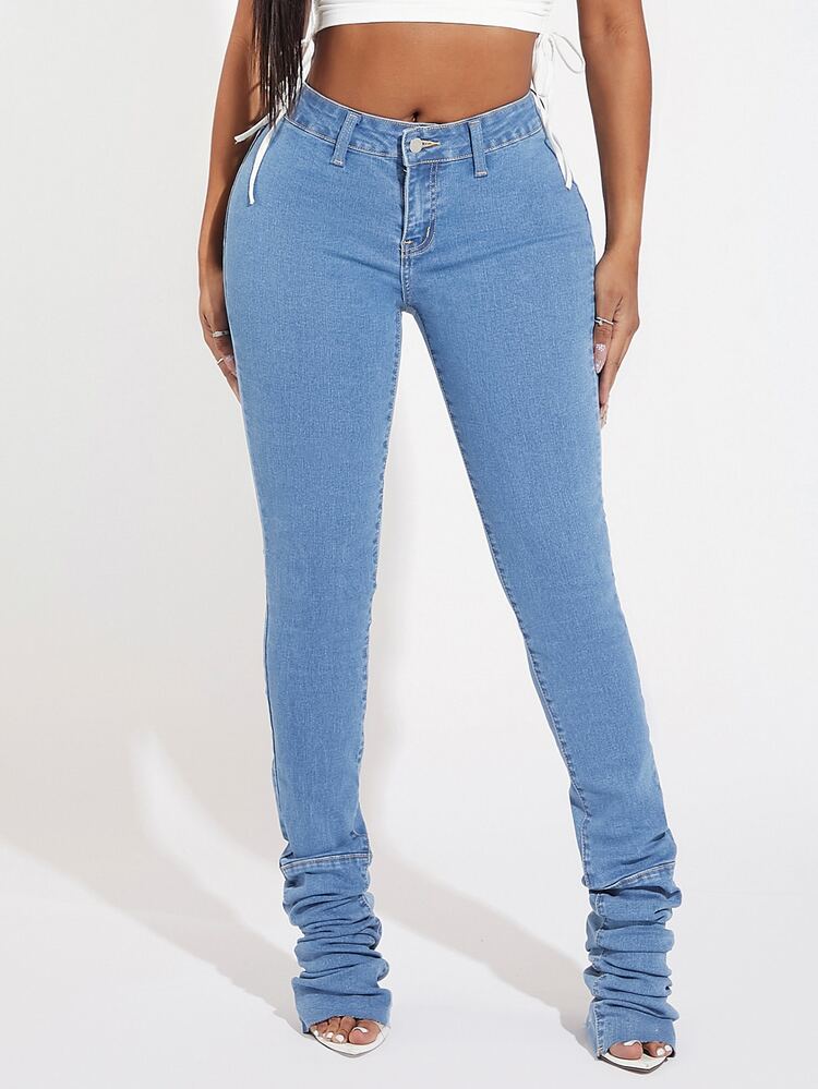 Ruched Skinny Jeans