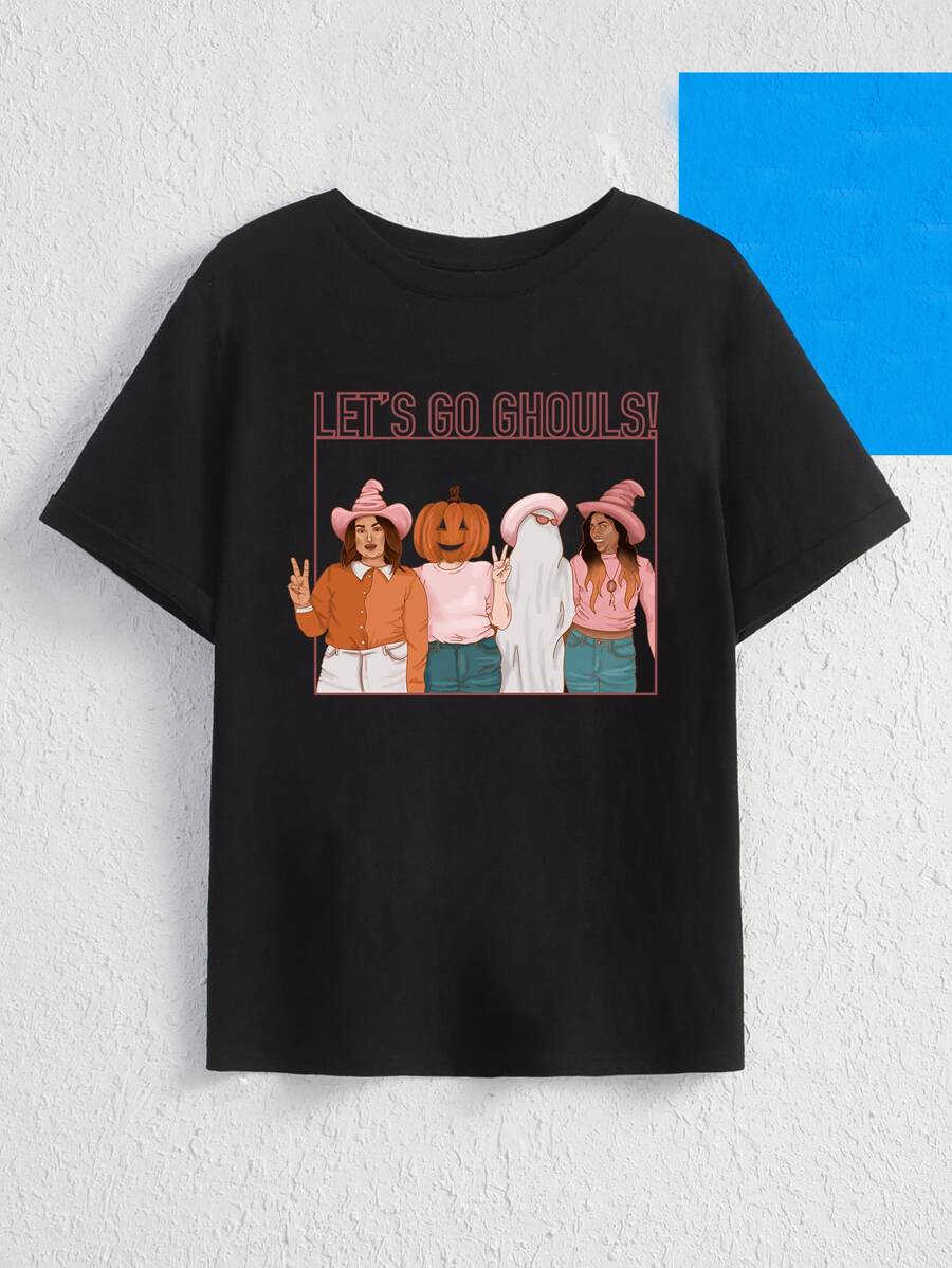 L'Amour Morbide 大碼標語和人物圖案T恤 - 黑色 - 查看 1