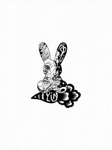 YinLu Cartoon Graphic Drop Shoulder Drawstring Crop Hoodie - White - View 2