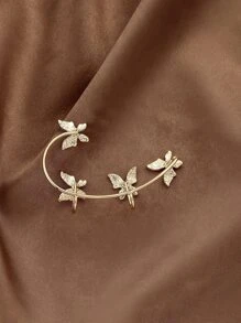 1pc Rhinestone Butterfly Decor Ear Wrap - Yellow Gold - View 2