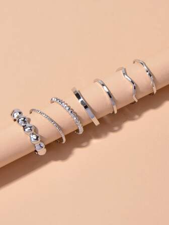 7入組扭結細節戒指