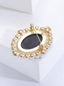Figure Graphic Faux Pearl Decor Brooch - Multicolor - View 2