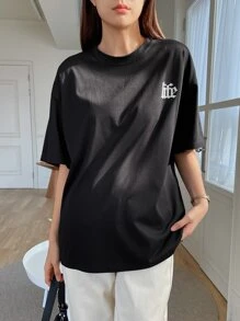 DAZY Khẩu hiệu Áo thun hở vai họa tiết THÁI ĐỘ CUỘC SỐNG QUAN TRỌNG Luyện tập tạo nên sự hoàn hảo Không có gì trên đời là khó đối với người quyết tâm Kiến thức là sức mạnh Đừng bao giờ chần chừ cho đến ngày mai Những gì bạn có thể làm hôm nay Áo phông cỡ lớn, Quần áo trở lại trường - màu đen - Xem 3