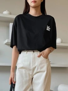 DAZY Khẩu hiệu Áo thun hở vai họa tiết THÁI ĐỘ CUỘC SỐNG QUAN TRỌNG Luyện tập tạo nên sự hoàn hảo Không có gì trên đời là khó đối với người quyết tâm Kiến thức là sức mạnh Đừng bao giờ chần chừ cho đến ngày mai Những gì bạn có thể làm hôm nay Áo phông cỡ lớn, Quần áo trở lại trường - màu đen - Xem 8