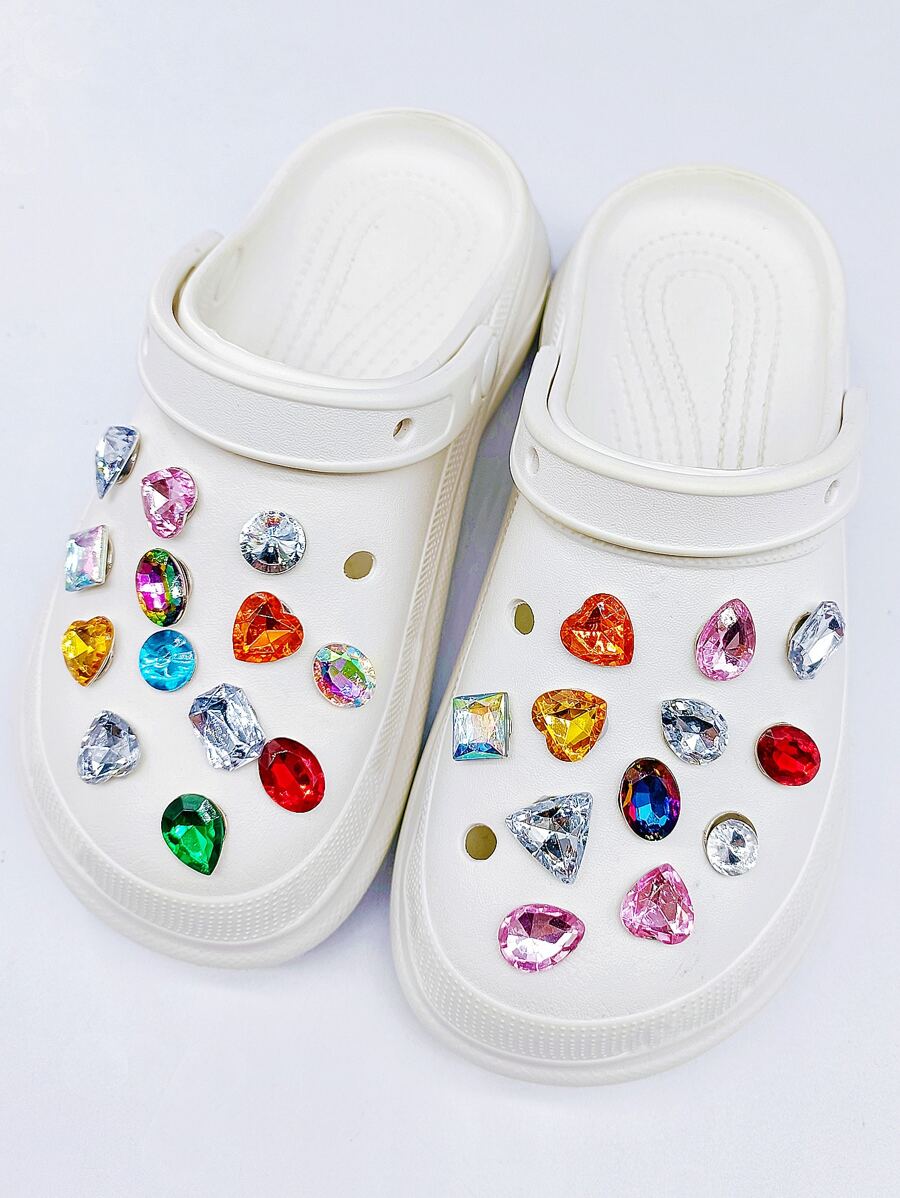 25 piezas Decoración de zapato con diseño de diamante de imitación - Multicolor - Ver 1