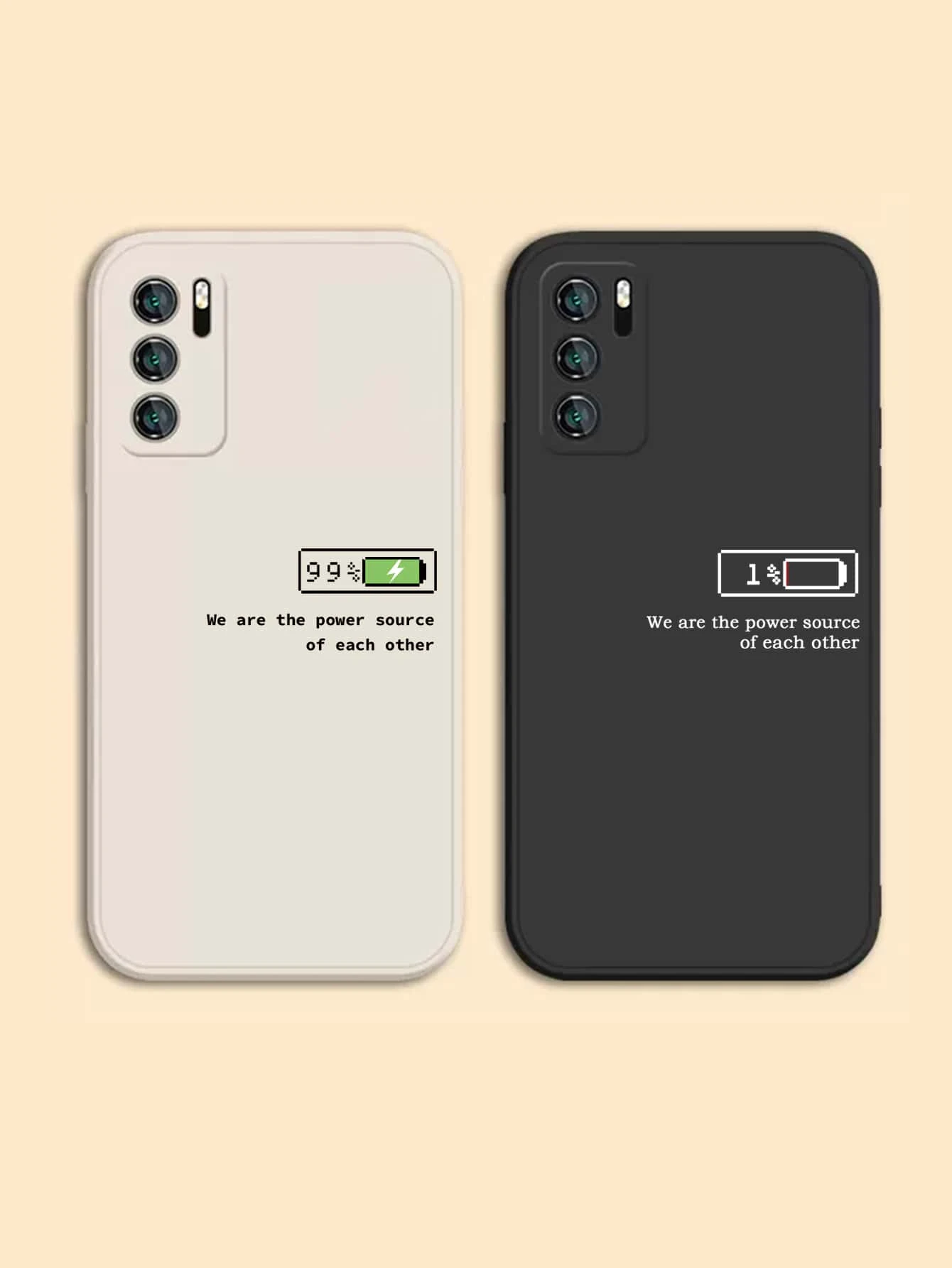 標語圖案手機殼 - 米色 - 查看 1