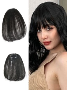 Natural Straight Synthetic Hair Bangs - Black - View 2
