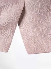 CLOUDSTYLE Men Floral Jacquard Blazer - Baby Pink - View 6