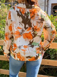 SHEIN Holidaya Áo sơ mi Plus Size Hoa Boho - Nhiều màu - Xem 2